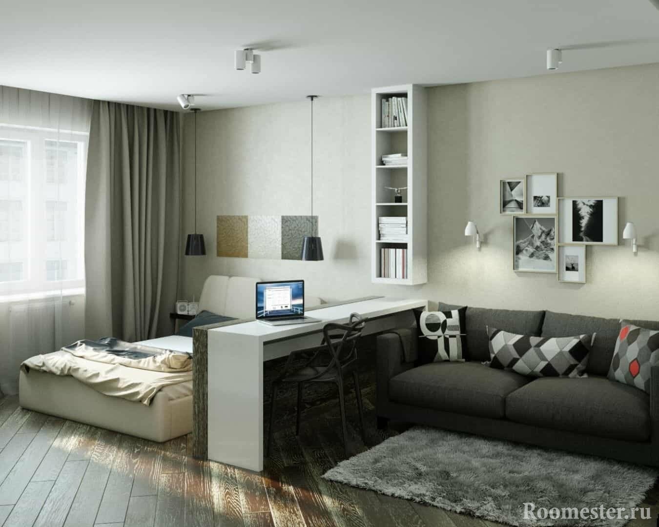 Современный дизайн однокомнатной квартиры